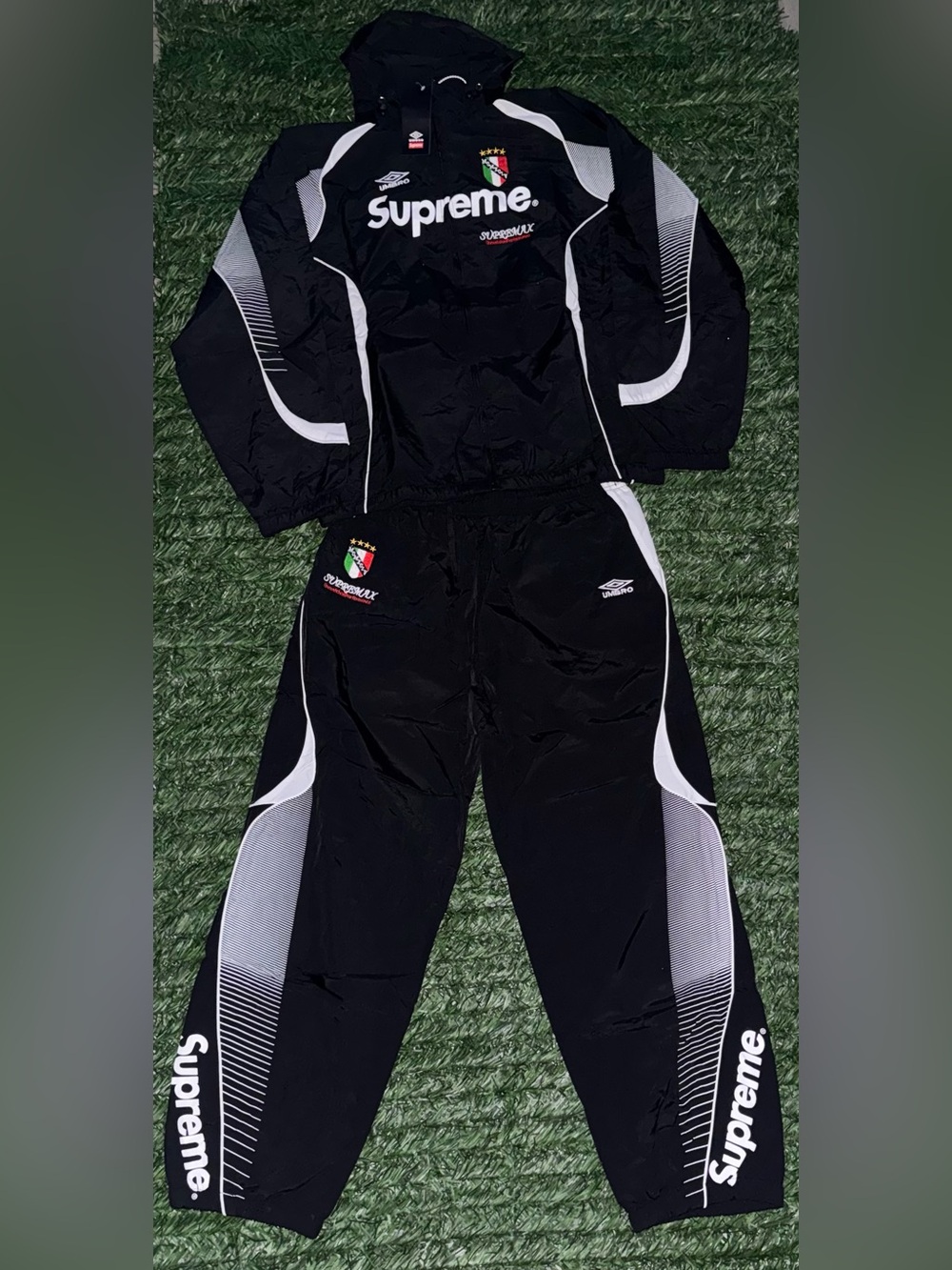 Supreme Black & White Men's Track Sweatsuit